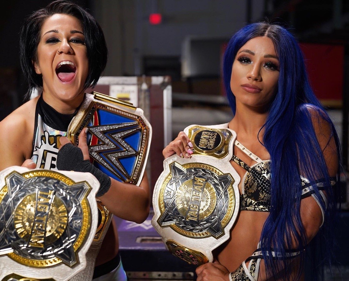 Sasha Banks vs. Bayley vs. Becky Lynch vs. Charlotte from WWE 2015